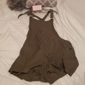 Army Green Short Overalls